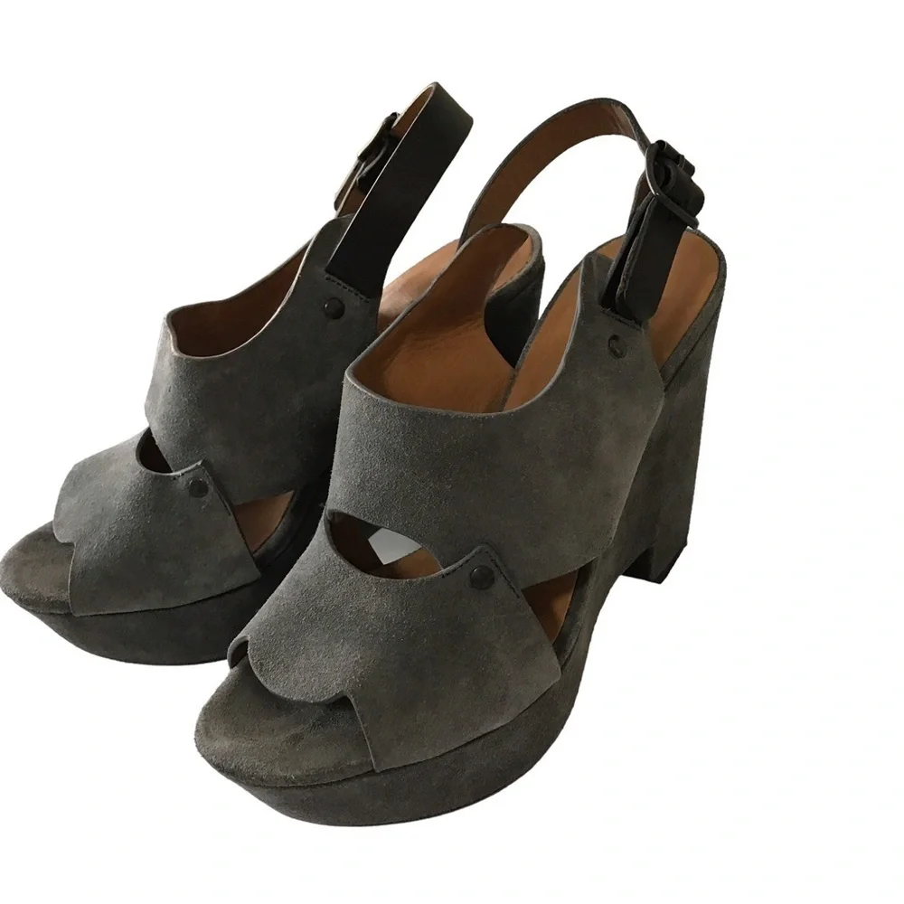 See by Chloe gray suede platform heels 39.5